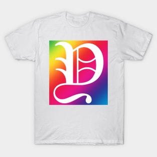 Rainbow White Letter Y T-Shirt